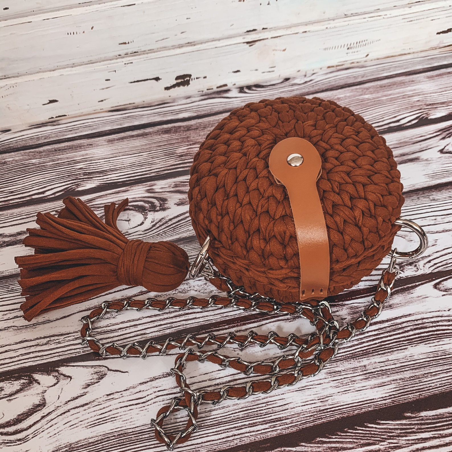 Crochet Pattern Round Bag With Tshirt Yarn PDF Digital Etsy