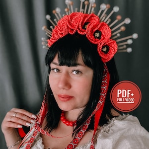 Crochet Poppy Headband Pattern: Ethnic Floral Headpiece (PDF Digital Download)