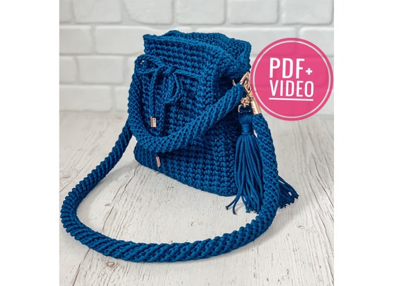 OLD CORD CROCHET  ポーチ Bag Pouch With Cord Crochet Pattern PDF, Digital Instant