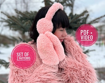 Crochet Mittens and Earmuffs Pattern Set (PDF Pattern + Video)
