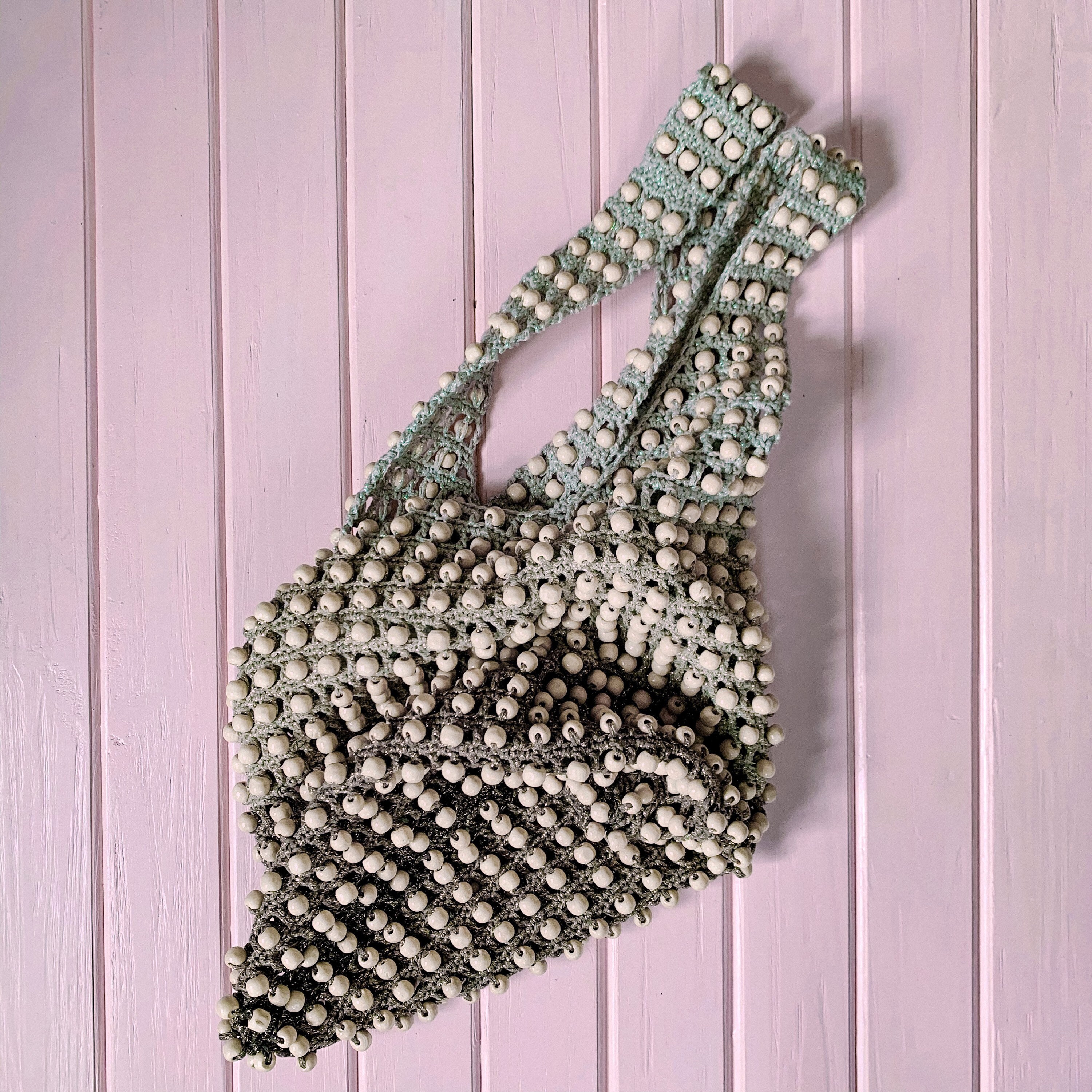 Crochet Bag With Beads Pattern PDF Avoska Bag Market Bag Etsy