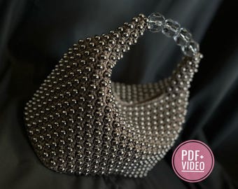 Crochet Beaded Handbag Pattern: Woman's Crossbody Bag (PDF Digital Download)