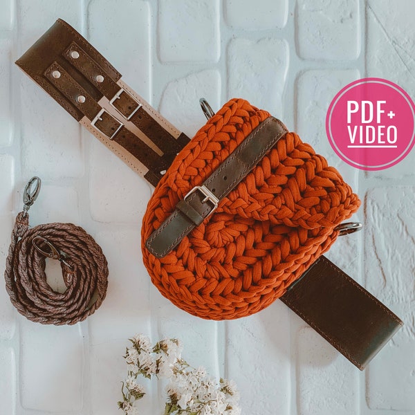 Crochet pattern bag holster PDF digital instant download, women crossbody, hippie purse, bag transformer, fanny pack