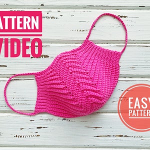 Reusable pattern face mask PDF tutorial, crochet face adult mask, washable face mask, cotton mask digital instant download DIY