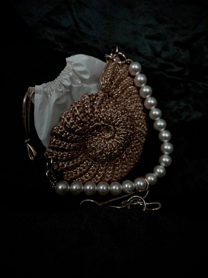 Shell Vintage Bag, Gold Clutch, Bridesmaid Wedding Clutch, Pearl Beads ...