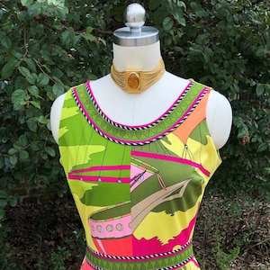 STUNNING 60&#39;s AREMIS PUCCI Contemporary Gown/Emilio Pucci/60&#39;s Mod Dress/60&#39;s Hostess Gown/60&#39;s Designer Gowns/Aremis/Near Mint Condition