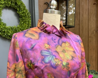 GORGEOUS 70's FLORAL GOWN/70’s Floral Gown/70’s Flower Power Dress/70’s Handmade Gown/70’s Fashion/Floral Maxi Gown/Mint Condition