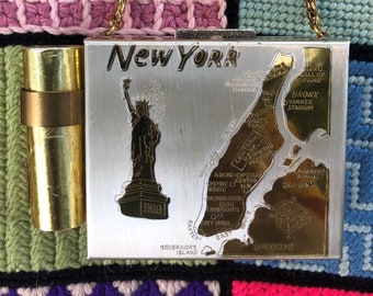 NEW YORK Compact Purse/Vintage Compact Purses/New York Map Compacts/50's Vintage Compacts/Collectible Compacts/Compacts/Near MINT Condition