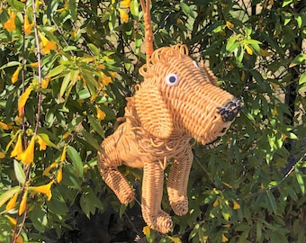 RARE 50's WICKER DOG Purse/Wicker Animal Purses/Wicker Dog Purses/50's Purses/50's Handbags/Animal Purse/Animal Novelty Purse/Mint Condition