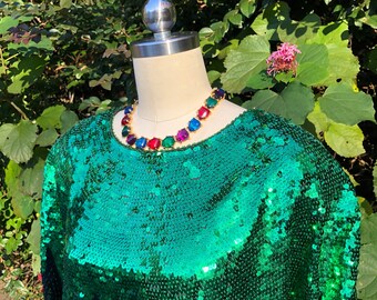 green sequin top plus size