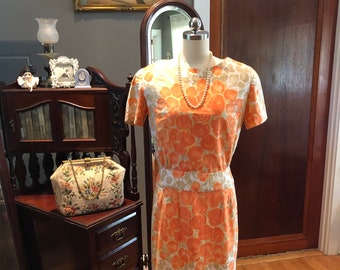 HANDMADE Two Piece DRESS/60’s Two Piece Skirt Set/Vintage 60’s Skirt and Blouse/60’s Dresses/Vintage Dresses/Two Piece/Near MINT Condition