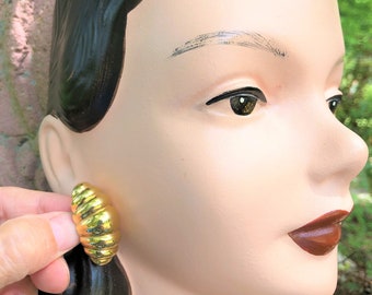 GIVENCHY 80s Coin Medallion Logo Earrings Clip Backs Couture 