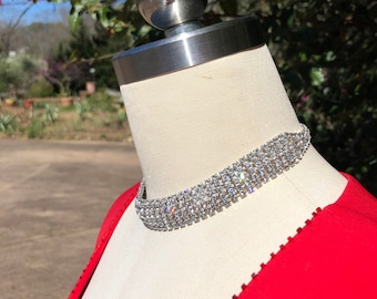 50's RHINESTONE CHOKER/Vintage Chocker/50’s Jewelry/50’s Necklace/Rhinestone Necklace/Rhinestone Chokers/50’s Chokers/MINT Condition