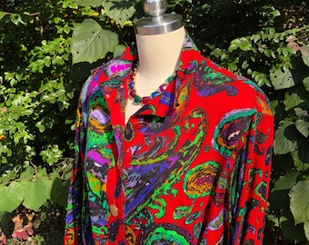 PIĘKNA sukienka LEONARD PARIS z lat 80. / Sukienka inspirowana Pucci / Sukienka Leonard Paris / Sukienki haute couture / Sukienka projektanta lat 80. / Sukienka lat 80. / Stan idealny