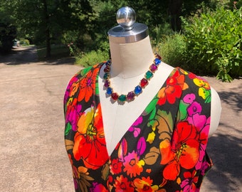 GORGEOUS 70's FLORAL Maxi/70’s Floral Maxi/Flower Power Dress/70’s Maxi Dress/70’s Fashion/Floral Maxi Gown/Vintage Gown/Mint Condition