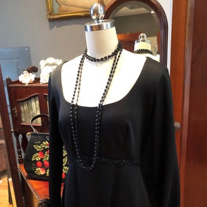 STUNNING GOWN with Ostrich Feathers/70&#39;s Gowns/70’s Ostrich Feather Evening Gown/Vintage Black Gown/70’s Black Evening Gown/lMINT Condition