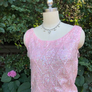 50&#39;s PINK BEADED Tops/Sleeveless Beaded Tops/Pink Tops/Sleeveless Pink Tops/Beaded Tops/50&#39;s Beaded Tops/Vintage Beaded Tops/MINT Condition