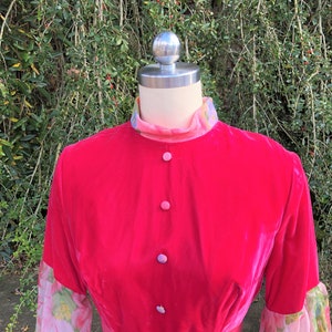 GORGEOUS 70's FLORAL and VELVET Maxi Dress/70’s Maxi Dress/Vintage Maxi Dress/Gorgeous Maxi Dress/Floral Dress/Deadstock Near Mint Condition