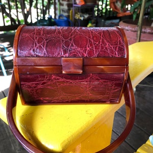 RARE LUCITE Sac à main d’Angleterre/Lucite Purses/Lucite Bags/Lucite Handbags/40's Handbags/40's vintage Purses/40's Bags/VINTAGE Condition