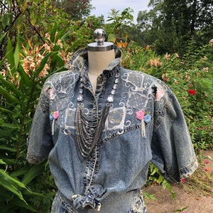 RARE 80&#39;s DENIM Short Set/Stone Wash Denim/Vintage Denim Shorts/Vintage Denim Set/80’s Denim Shirt/80’s Stone Wash Denim/Near MINT Condition