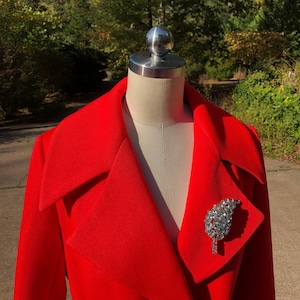 BEAUTIFUL 70&#39;s LILLI ANN Coat/Lilli Ann/Faux Fur Coat/Red Coats/Wrap Coats/70&#39;s Designer Coats/Lilli Ann Coats/Vintage Coats/Mint Condition