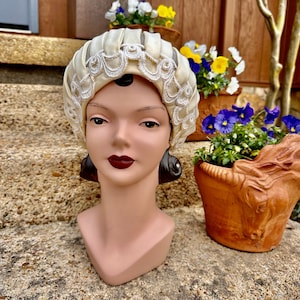 RARE 60&#39;s CHRISTIAN DIOR Hat/Designer Hats/Christian Dior/60&#39;s Hats/Collectible Hat/Rare Hat/Ivory Hat/Couture Hat/Vintage Condition