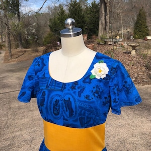 RARE 60&#39;s HANDMADE HAWAIIAN Dress/60&#39;s Dresses/60&#39;s Clothing/Vintage Dresses/Ruffle Hawaiian Dress/Hawaiian Print Dress/Near Mint Condition