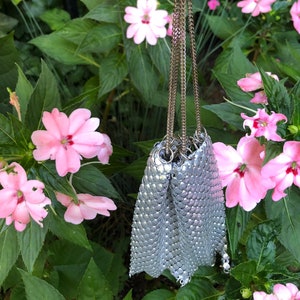 SELTENE Antik Mesh Finger Tasche/Silber Netz Handtaschen/20er Jahre Handtasche/Sammeltasche/Antike Geldbörsen/Mesh Taschen/NEUWERTIG