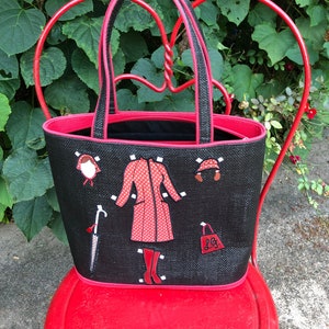 LULU GUINNESS 犬刺繍 パーティーバッグ　￼ LULU GUINNESS 犬刺繍 パーティーバッグ ￼