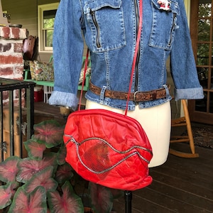 DeadSTOCK 80's Bolso de hombro/80's Bolsos de hombro/80's Bolsos de hombro rojo/80's Vintage Handbags/80's Vintage Purses/Red Purses/MINT CONDITIONS