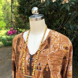 70&#39;s BATIK BARKCLOTH Mumu/70&#39;s MuMu/Vintage Mumu/Barkcloth Mumu/Batik Mumu/70&#39;s Kaftans/Barkcloth Kaftans/Boho Kaftan/MINT Condition