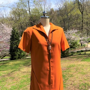 70's VINTAGE MOD Pumpkin Orange Dress/70s Mod Dress/Vintage Mod Dress/Jeanne Durrell Dress/70s Retro Dress/70's Dress/Near MINT Condition image 1