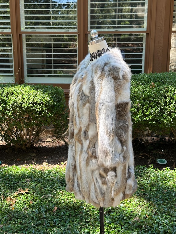 PATCHWORK 70's RABBIT FUR Coat /Patchwork Jacket/… - image 4