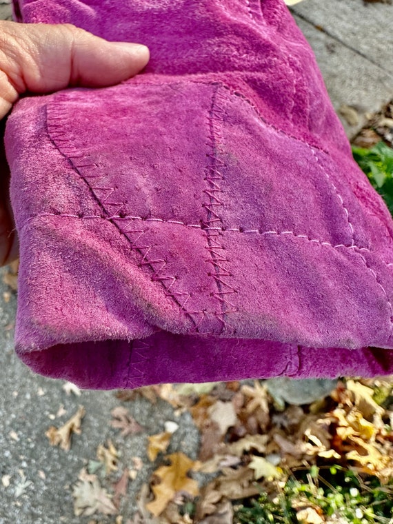 80's PINK PATCHWORK SUEDE Jacket/Suede Jackets/Pa… - image 9