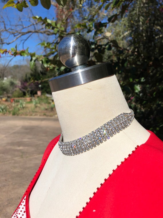 50's RHINESTONE CHOKER/Vintage Chocker/50’s Jewelr