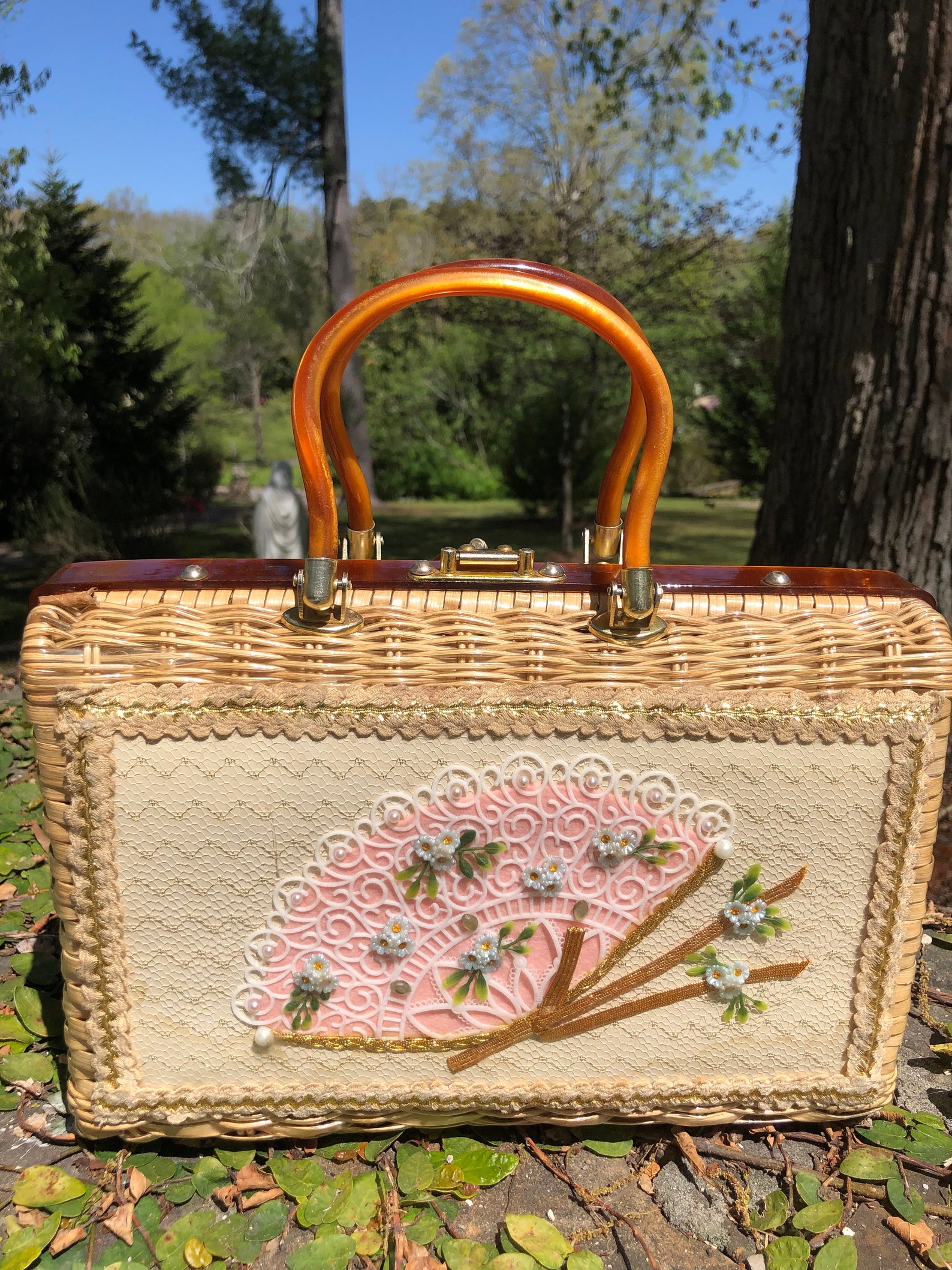 50’s Charming by Atlas Poodle Wicker Handbag main image 0