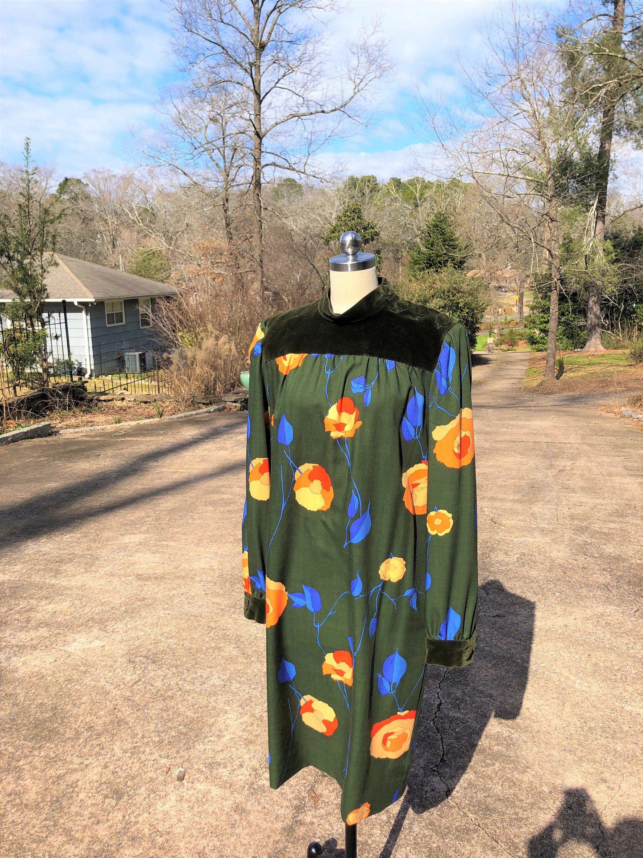 RARE 60's EMILIO PUCCI Dress/60's Pucci Dress/velvet Pucci Dress