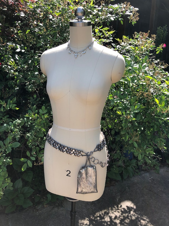 RARE Antique Mesh Chatelaine/Whiting and Davis Me… - image 10