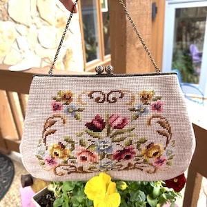 Monederos de punto de aguja de los años 60 de CHRISTINE/Monederos de punto de aguja de los años 60/Bolsos de punto de aguja/Bolsos de punto de aguja antiguos/En perfecto estado
