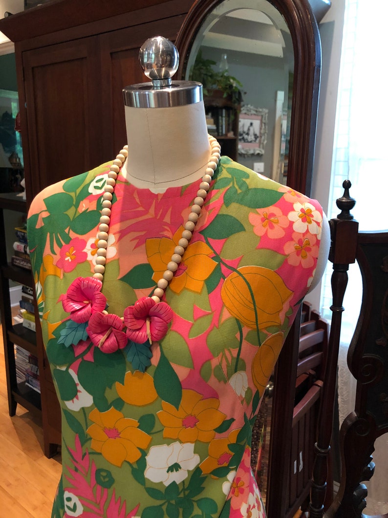 RARE 60's RESORT to RIVIERA Dress/Vintage Riviera Robes Dress/Vintage Flounce Skirt Dress/60’s Dress/60’s Flower Power Dress/Mint Condition image 10