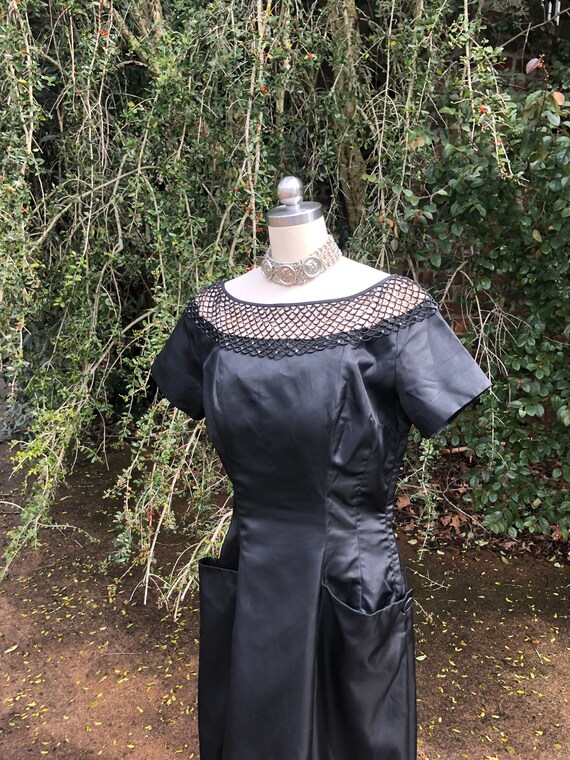 GORGEOUS 40's BLACK Size Medium Dress/40's Dresse… - image 9