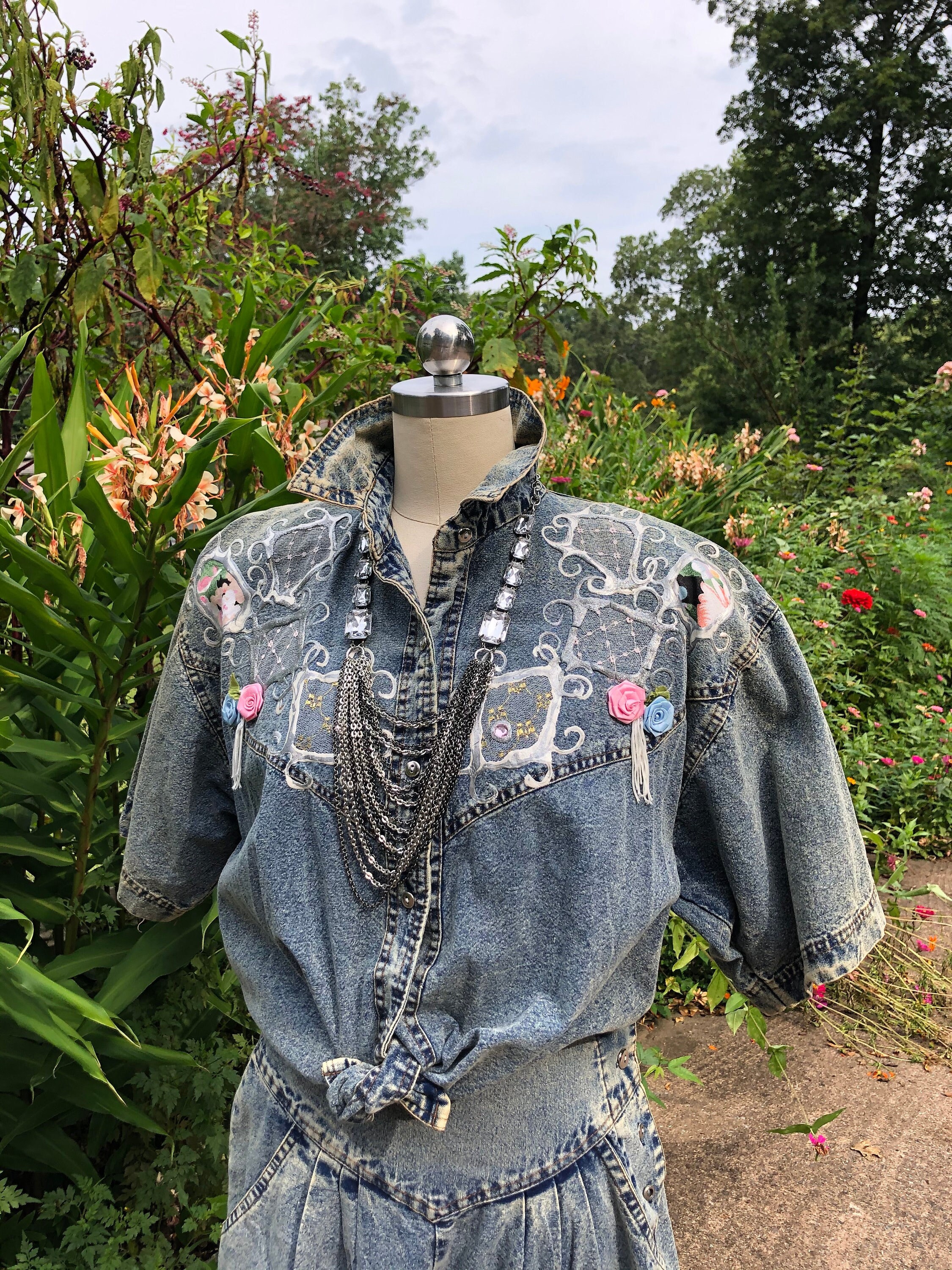 【DISCERNMENT】Vintage Washing Denim Shorts Vintage 80s Cut Off Shorts Mens 40 Dark Wash Upcycled Jean