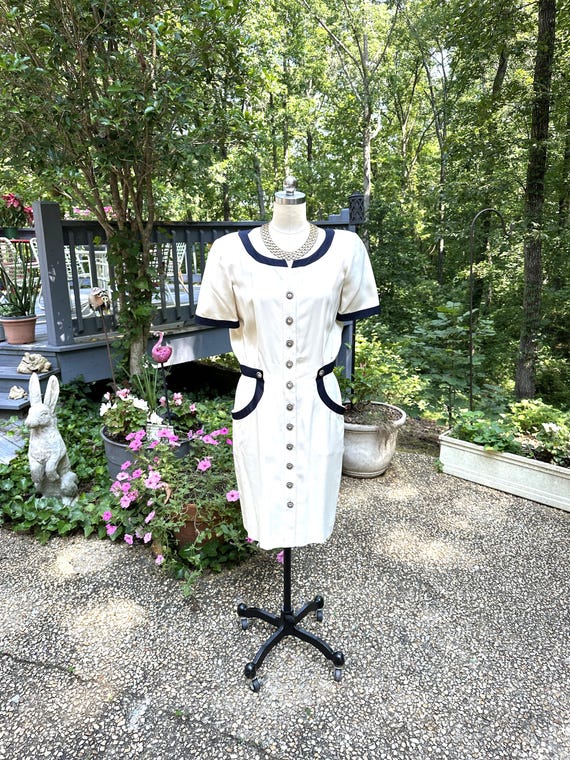 Rare 80's Valentino Boutique Dress/Valentino/80'S Dresses/80'S Designer Dresses/Vintage Shirtdresses/Classic Dresses/Near Mint Condition