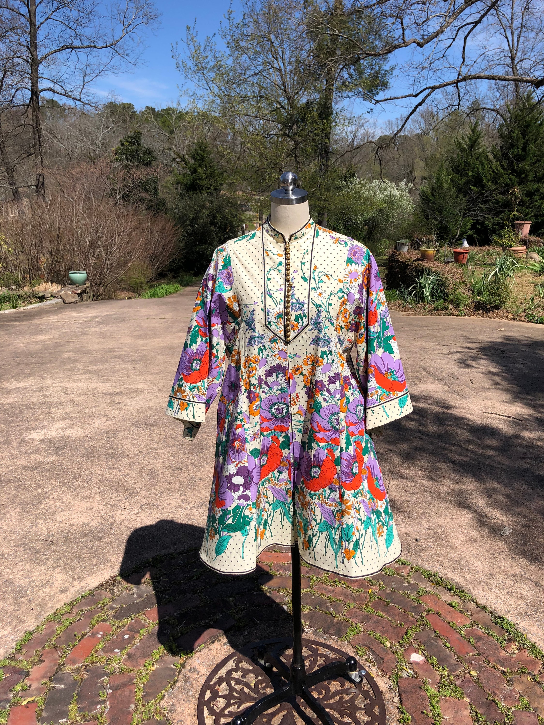 GLORIOUS GUCCI Floral Printed Dress/gucci Kaftan Dress