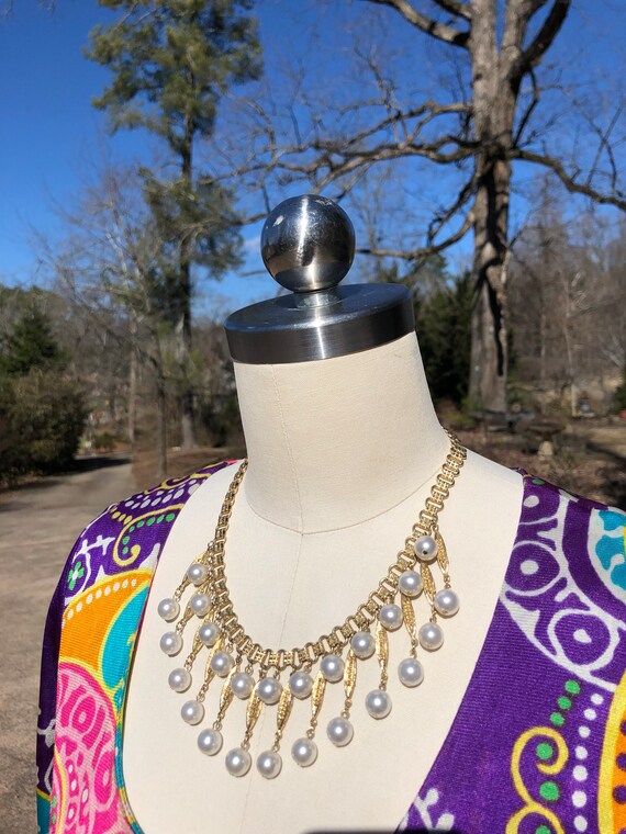 RARE CORO 60's Faux PEARL Necklace/60's Necklaces… - image 9