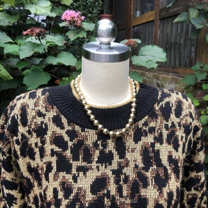 80&#39;s LEOPARD Lurex SWEATER/80’s Sweaters/Vintage Sweaters/Leopard Print Sweater/80’s Leopard Print Sweaters/80’s Fashion/MINT Condition