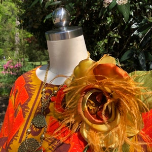 SPLENDIDO 70&#39;s BARKCLOTH Mumu/Malikini Mumu/Barkcloth Mumu/70&#39;s Kaftans/Barkcloth Kaftans/Hawaiian Kaftan/70&#39;s Mumu/MINT Condition