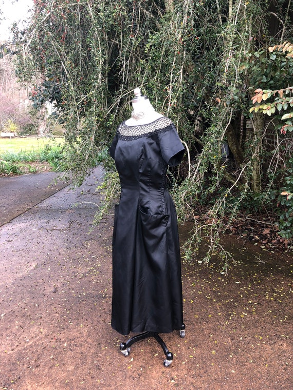 GORGEOUS 40's BLACK Size Medium Dress/40's Dresse… - image 7