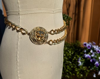 GORGEOUS 70's LION Belt/accessocraft Belts/designer Belts/chain