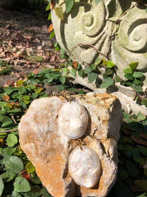 GORGEOUS Two Antique Cameos Necklace/Antique Cameo